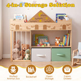 Toy Storage Organizer with Stuffed Animal Storage and Open Shelves