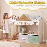 Toy Storage Organizer with Stuffed Animal Storage and Open Shelves