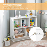 5-Cube Wooden Kids Toy Storage Organizer with Anti-Tipping Kits