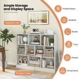 41 inches Wooden Toy Storage Organizer with 10 Cubes for Kids
