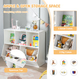 5-Cube Wooden Kids Toy Storage Organizer with Anti-Tipping Kits
