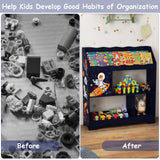 Kids Toy Storage Organizer with Book Shelf and Storage Cabinet