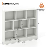 41 inches Wooden Toy Storage Organizer with 10 Cubes for Kids