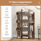 Tree-Shaped Bookshelf with 13 Compartments for Home Office