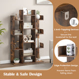 Tree-Shaped Bookshelf with 13 Compartments for Home Office