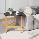 Triangle Coffee Table Oval Coffee Table with Metal Legs Industrial Center Table