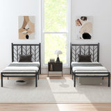 Twin Size Platform Bed with Headboard and Metal Frame