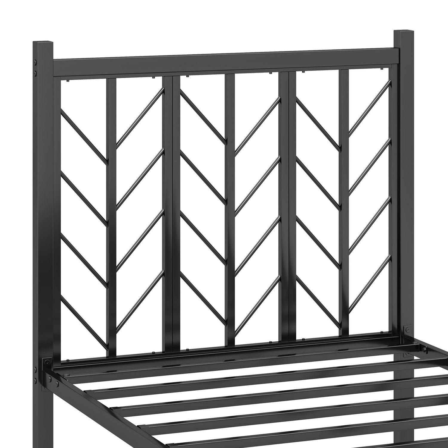 Twin Size Platform Bed with Headboard and Metal Frame