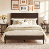 Full Bed Frame with Headboad and Solid Wood Legs 12 Slats