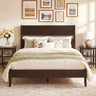 Full Bed Frame with Headboad and Solid Wood Legs 12 Slats