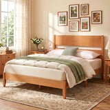 Full Bed Frame with Headboad and Solid Wood Legs 12 Slats