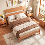 Full Bed Frame with Headboad and Solid Wood Legs 12 Slats