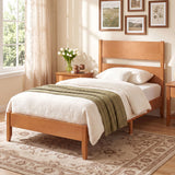 Twin Bed Frame with Headboard with Solid Wood Legs 12 Slats