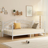 Twin Size Metal Daybed Frame with Headboard for Bedroom