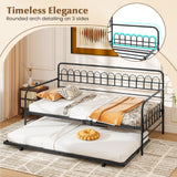 Twin Daybed with Curved Backrest and Armrests