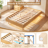 Twin/Full/Queen Size Floating Bed Frame with LED Lights for Bedroom