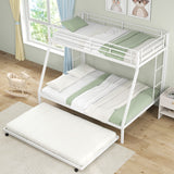 Twin Over Full Bunk Bed Frame with Trundle for Guest Room