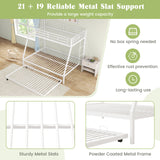 Twin Over Full Bunk Bed Frame with Trundle for Guest Room