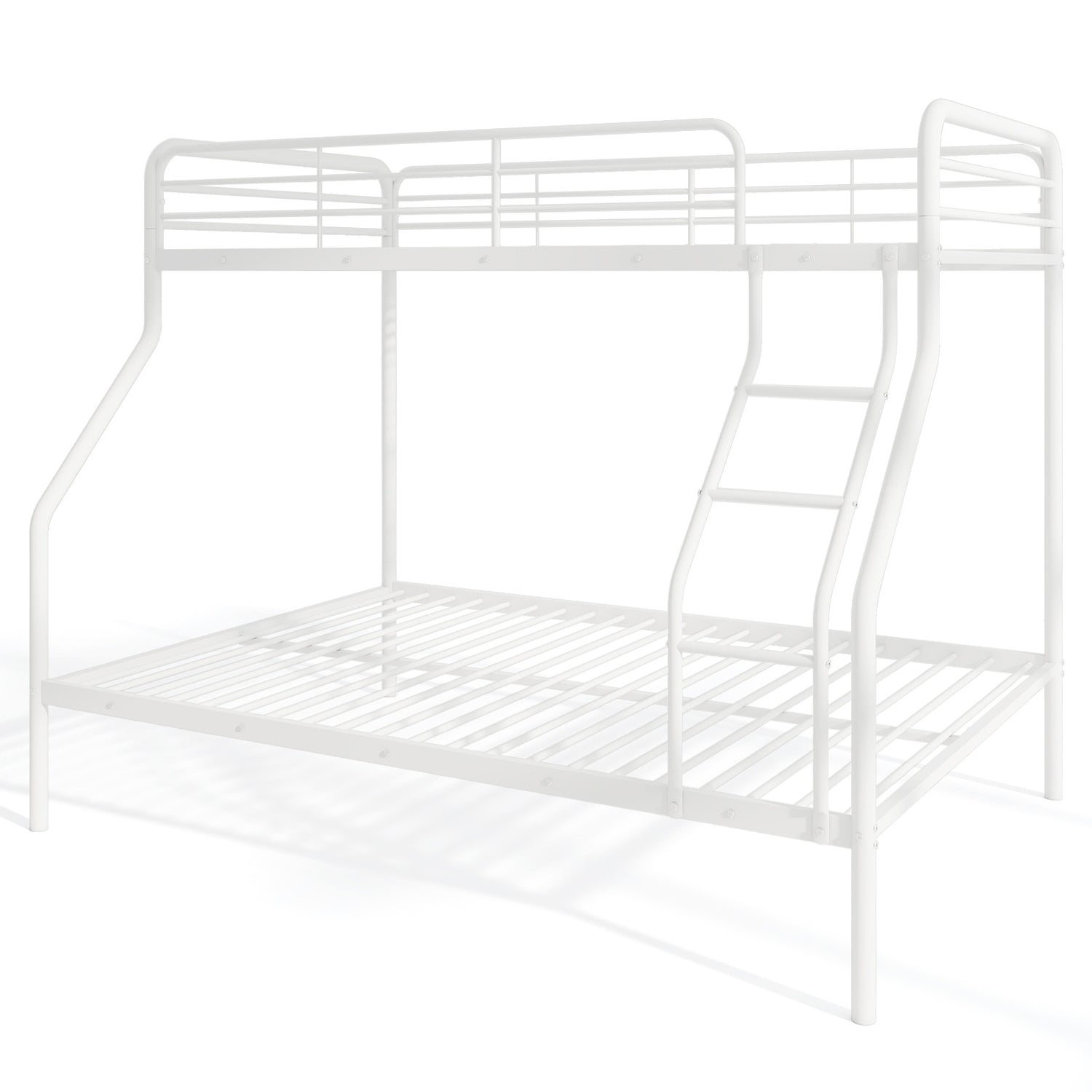 Twin Over Full Bunk Bed with Ladder and Full-length Guardrails