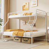 Twin Over Full Bunk Bed with Ladder and Full-length Guardrails