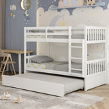 Twin Over Twin Bunk Bed with Pull-out Trundle and Ladder