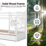 Twin Over Twin Bunk Bed with Pull-out Trundle and Ladder