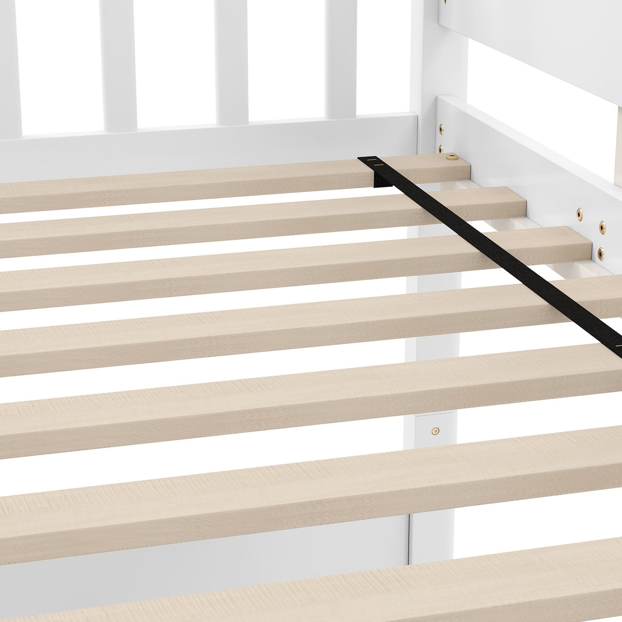 Twin Over Twin Bunk Bed with Ladder and Full-length Guardrails