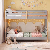 Twin Over Twin Bunk Bed with Ladder Convertible to 2 Twin Beds Toddler Wood Bunk Bed