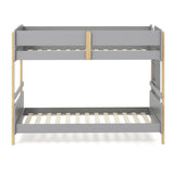 Twin Over Twin Bunk Bed with Ladder Convertible to 2 Twin Beds Toddler Wood Bunk Bed