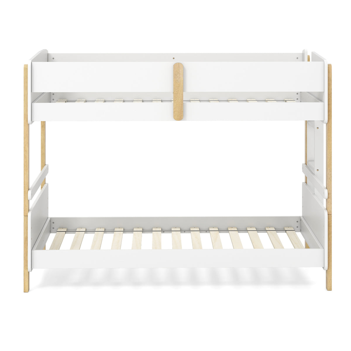 Twin Over Twin Bunk Bed with Ladder Convertible to 2 Twin Beds Toddler Wood Bunk Bed