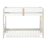 Twin Over Twin Bunk Bed with Ladder Convertible to 2 Twin Beds Toddler Wood Bunk Bed