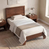 Twin Size Bed Frame with Headboard for Small Room No Box Spring Needed