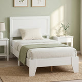 Twin Size Bed Frame with Headboard for Small Room No Box Spring Needed