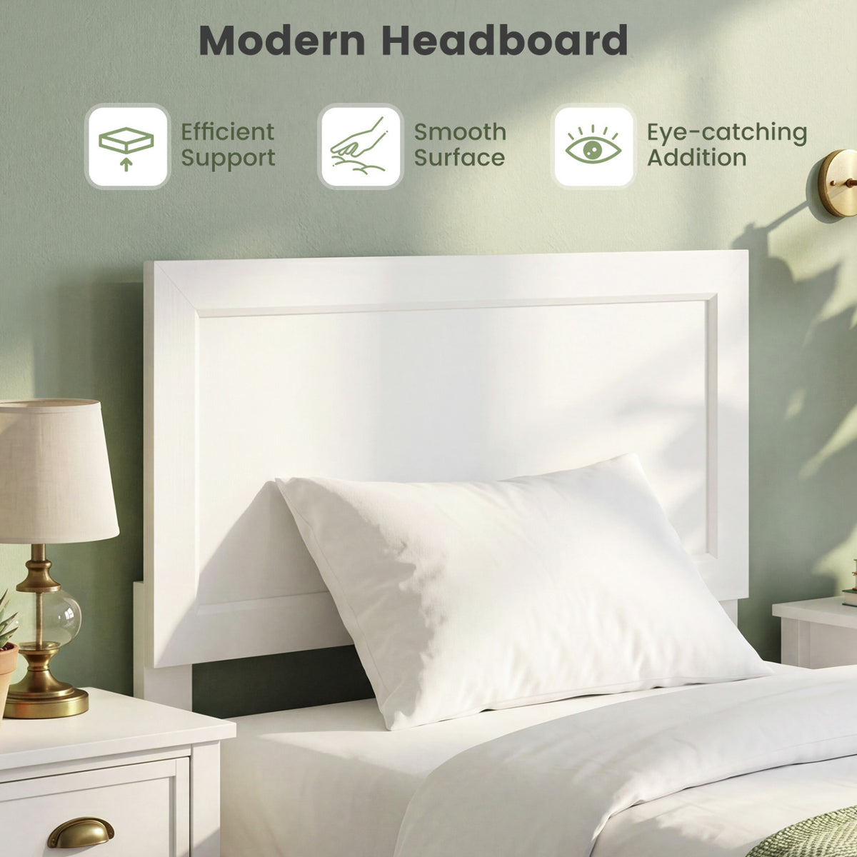 Twin Size Bed Frame with Headboard for Small Room No Box Spring Needed