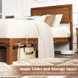 Twin/Full/Queen Size Bed Frame with Headboard and Wooden Slats Support