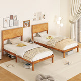 Twin/Full/Queen Size Bed Frame with Headboard and Storage Space