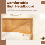 Twin/Full/Queen Size Bed Frame with Headboard and Storage Space