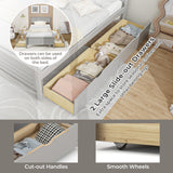 Twin Size Bed Frame with Storage Drawers