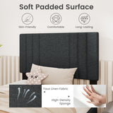 Full/Queen/Twin Size Bed Frame with Vertical Channel Tufted Headboard and Wooden Slats