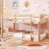 Twin Size Bunk Bed with High Guardrails and Integrated Ladder