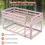 Twin Size Bunk Bed with High Guardrails and Integrated Ladder