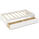 Twin Size Captain Bed with 2 Drawers and Slats Support