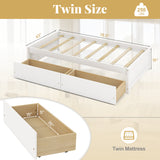 Twin Size Captain Bed with 2 Drawers and Slats Support