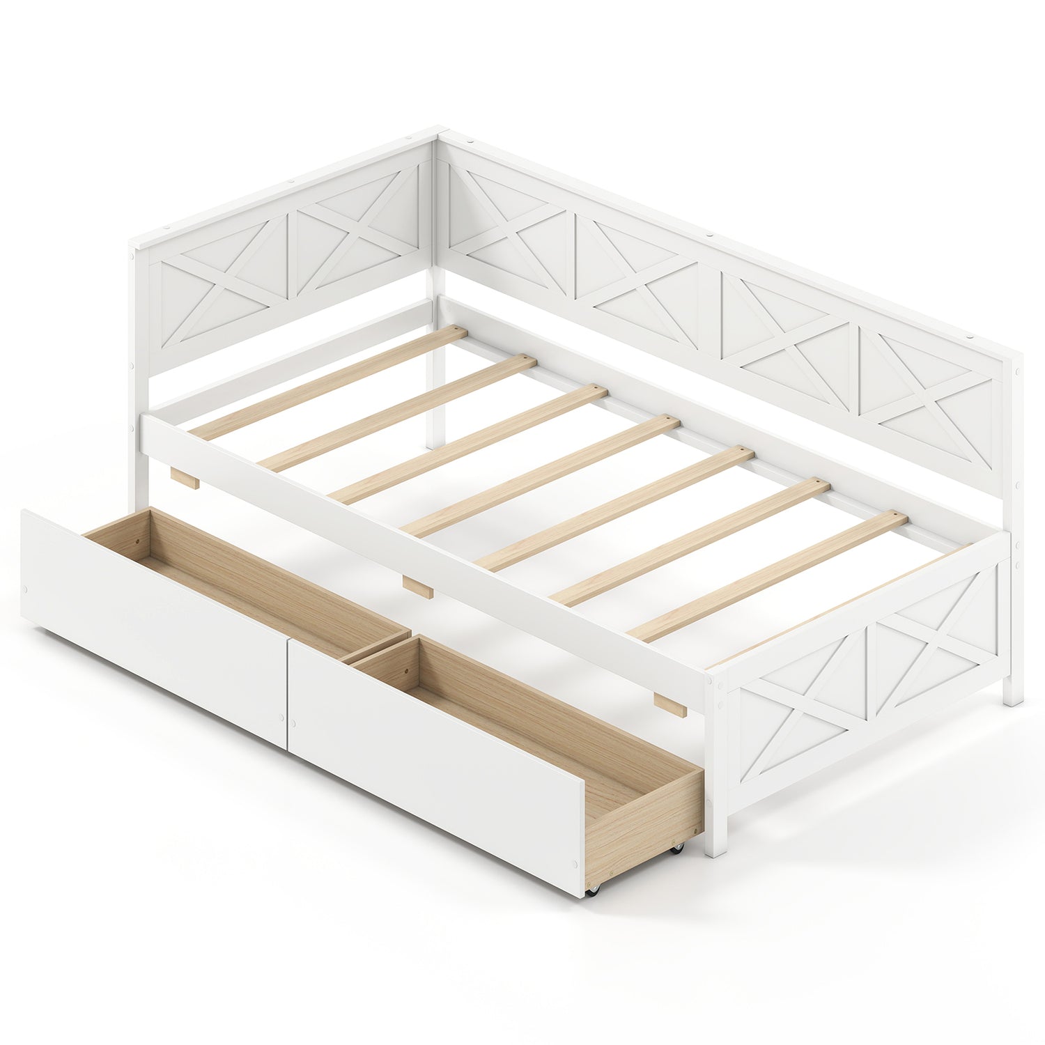 Twin Size Daybed with 2 Storage Drawers No Box Spring Needed