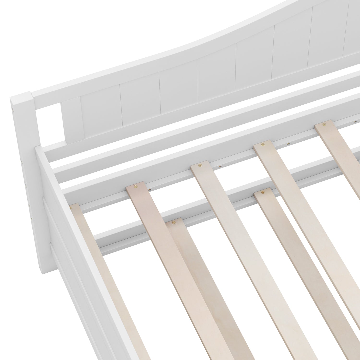 Twin Size Daybed with Trundle and Slats Support on Wheels