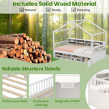Twin Size House Bed with Roof with 14 Storage Cubes and Enclosed Cabinet