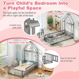 Twin Size House Floor Bed with House-shaped Headboard