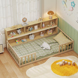 Twin Size Montessori Floor Bed with Bookcase