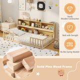 Twin Size Montessori Floor Bed with Bookcase