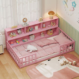 Twin Size Montessori Floor Bed with Bookcase